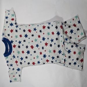 Hanna Andersson shorties pajamas red white blue stars size 10/ 140 cm